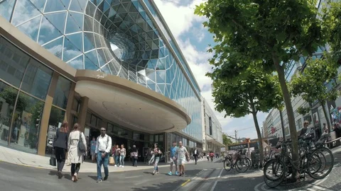 Shopping Mall in downtown Frankfurt time-lapse Stock Footage