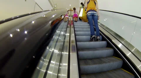 Shopping Mall Escalator Stock Footage 25455049