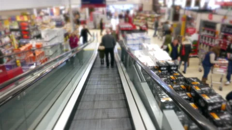 Shopping Mall Escalator Stock Footage 58465607