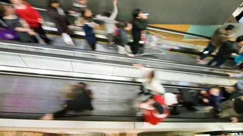 Shopping Mall Escalator Stock Footage 158066984
