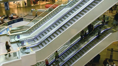 Shopping Mall Escalators Stock Footage 37636959