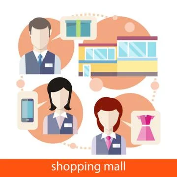 Shopping Mall Stock Illustration