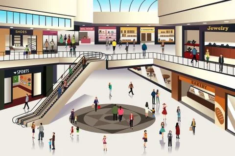 Shopping mall Illustrazione stock