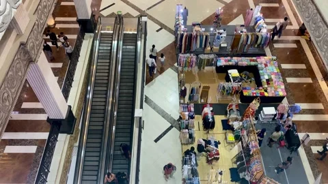 Shopping Mall Interior From Above Stock Footage 324854088