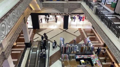 Shopping Mall Interior From Above Stock Footage 324854104