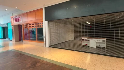 Shopping Mall Interior - Stores Closed - Davenport, IA - 4/4/2024 Stock Footage 274003789