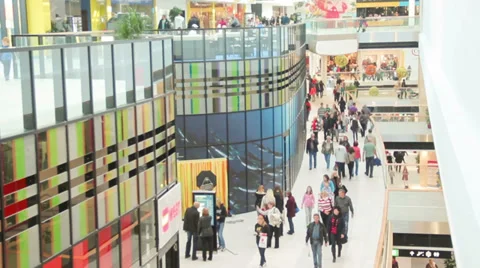 Shopping mall opening Stock Footage 32245452