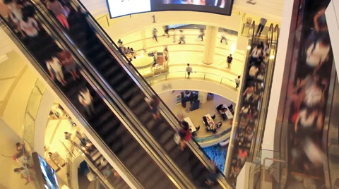 Shopping mall pedestrian Stock Footage 68076343