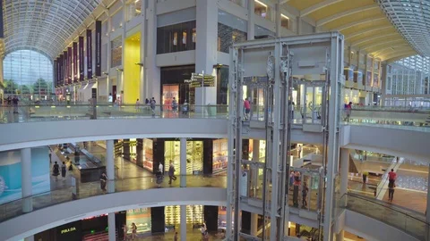 Shopping mall The Shoppes at Marina Bay Sands Stock Footage