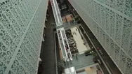 Shopping Mall, Shopping Center Aerial Hyperlapse - Motion Timelapse Stock Footage
