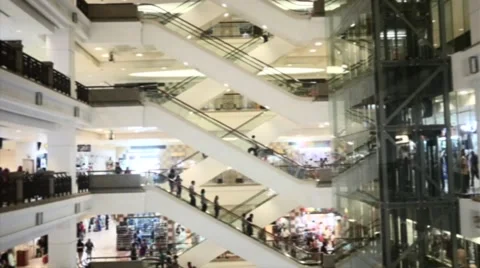 Shopping mall in slow motion Stock Footage 60953089