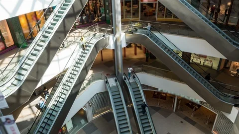 Shopping mall time lapse Stock Footage