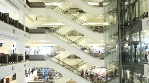 Shopping mall timelapse Stock Footage 60937373