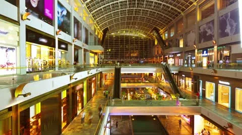 Shopping mall timelapse in motion Stock Footage 11014593