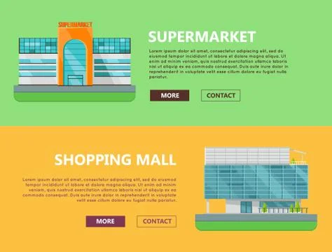Shopping Mall Web Templates in Flat Design Stock-Illustration