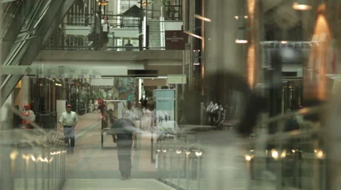 Shopping mall window reflections Stock-Footage 48911251