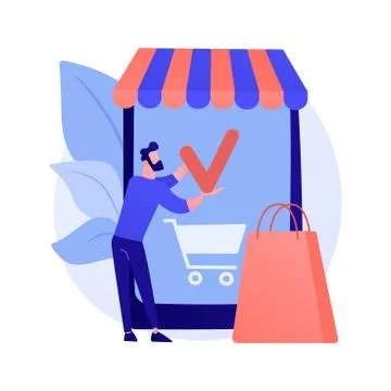 Shopping mobile app vector concept metaphor. Illustrazione stock