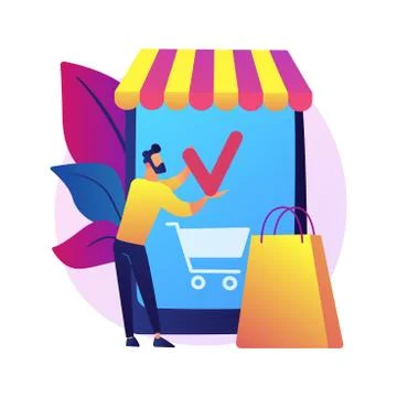 Shopping mobile app vector concept metaphor. Illustrazione stock
