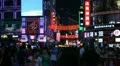 Shopping Neon Street, Pedestrian Road, Guangzhou, Guangdong, Canton, China HD Footage