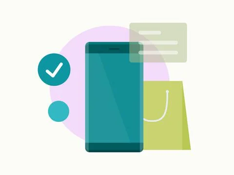 Shopping online and mobile. Vector illustration Stock Illustration