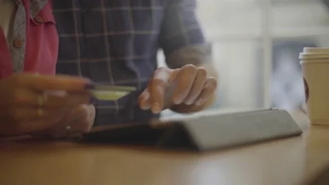 Shopping online with digital tablet Stock Footage 75187610
