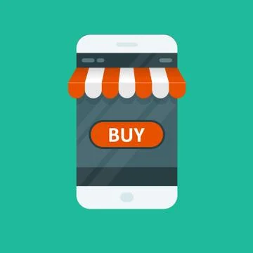 Shopping online - e-commerce app for smartphone Stock Illustration