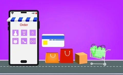 Shopping online Illustrazione stock