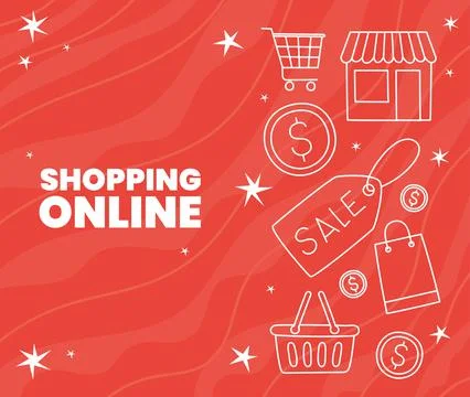 Shopping online poster Illustration