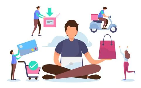 Shopping online process. vector. Stock-Illustration