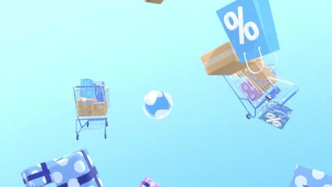Shopping, Online Shop, E-Commerce, Discount Concepts Animation Video. Stock Footage 287071978