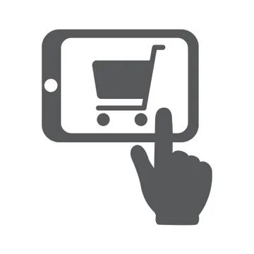 Shopping Online with Tablet PC Stock Illustration
