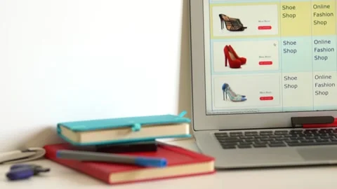 Shopping Online Using Smartphone App And Choosing Shoes Stock Footage 145781787