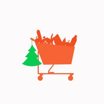 Shopping orange ad Stock Illustration
