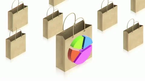 Shopping paper bag with chart Stock Footage 11883172