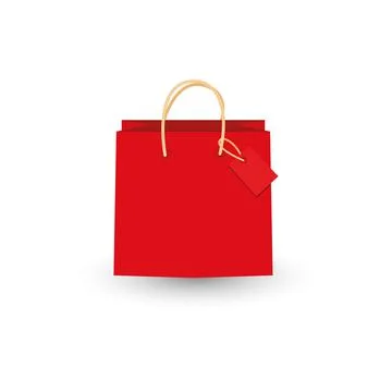 Shopping paper bag empty, vector illustration isolated on white background イラスト素材