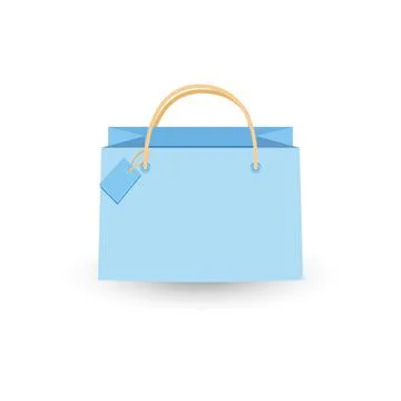 Shopping paper bag empty, vector illustration isolated on white background Stock Illustration