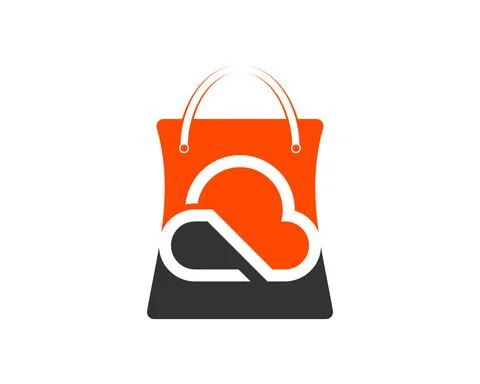 Shopping paper bag with infinity cloud inside Stock Illustration