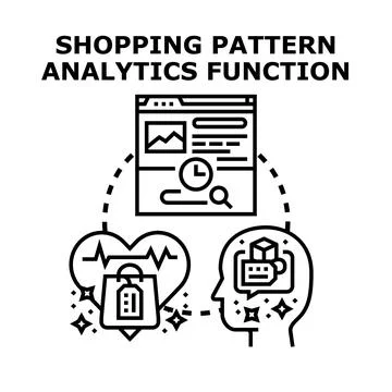 Shopping pattern analytics function vector concept illustration Stockillustratie