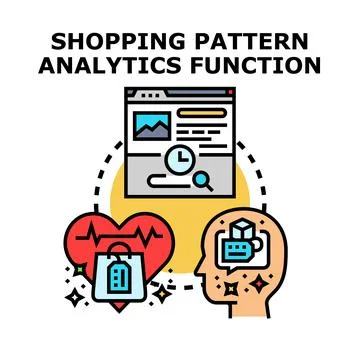 Shopping pattern analytics function vector concept illustration Stockillustratie