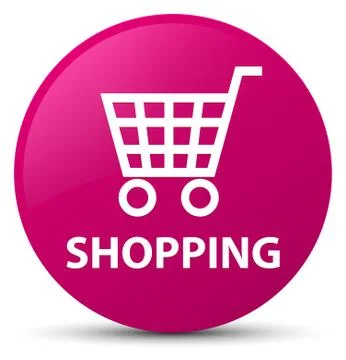 Shopping pink round button Stock Illustration