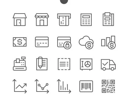 Shopping Pixel Perfect Well-crafted Vector Thin Line Icons 48x48 Ready for 24x24 Illustrazione stock