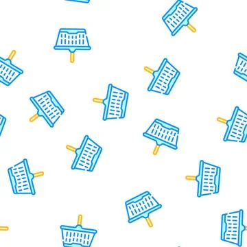 Shopping plastic basket vector seamless pattern Stockillustratie