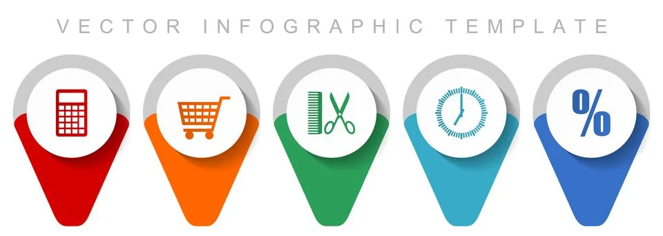Shopping pointer collection, miscellaneous icons such as calculator, cart, ba Stock Illustration