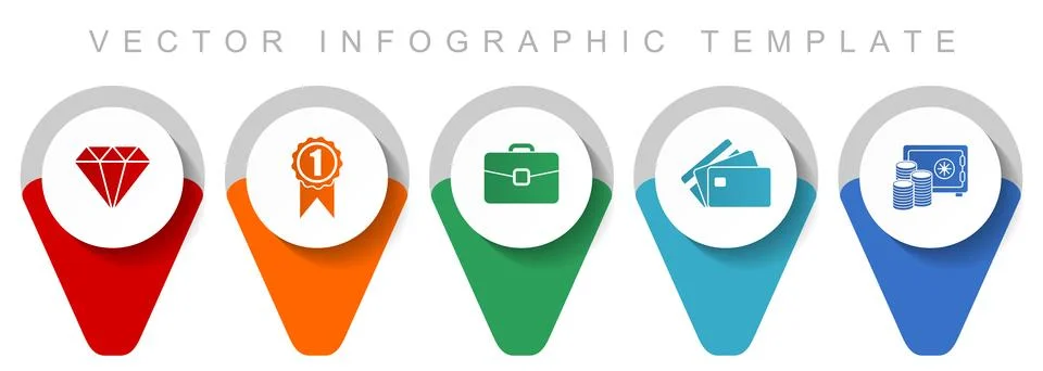Shopping pointer collection, miscellaneous icons such as diamond, badge, case Stock Illustration
