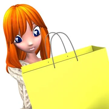 Shopping redhead Stock Illustration