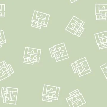 Shopping relax therapy line vector seamless pattern Stock Illustration