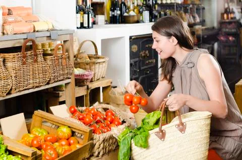 Shopping in a rustic store Stock Photos