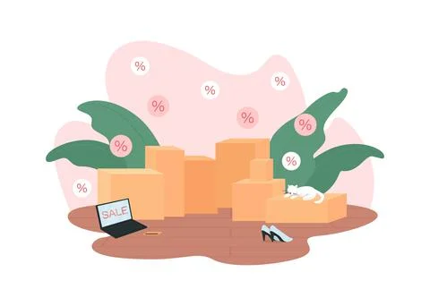 Shopping sales 2D vector web banner, poster Illustrazione stock