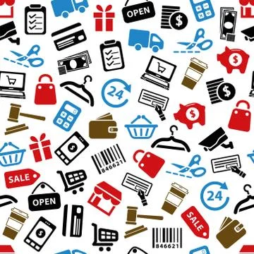 Shopping seamless pattern 스톡 일러스트