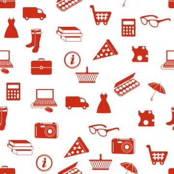 Shopping seamless pattern Stock Illustration